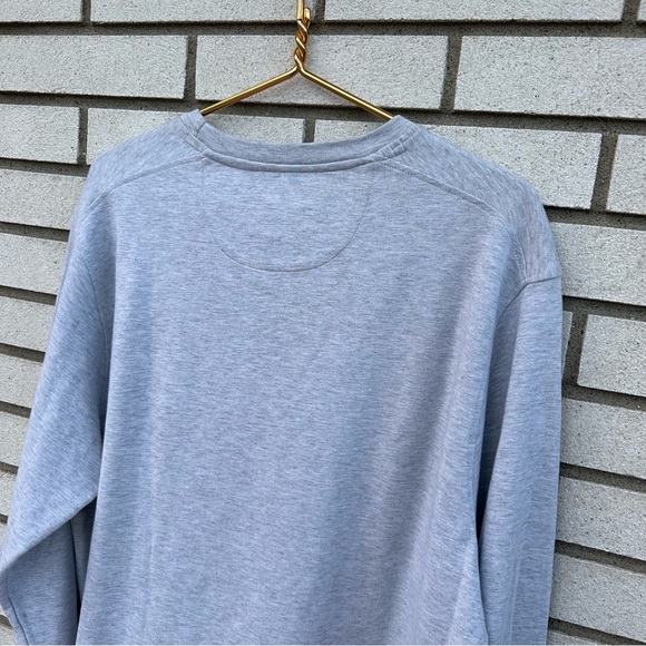 MIZZEN+MAIN Men's Light Gray Heather Fairway Crewneck Sweater Cotton Modal - Picture 4 of 8